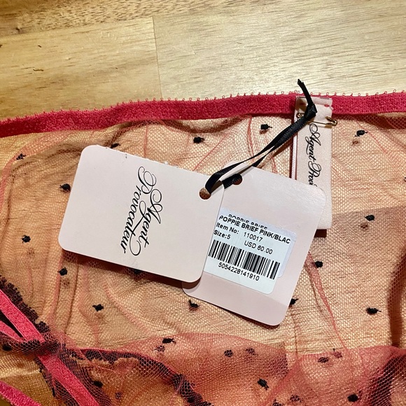 Agent Provocateur Pink and Black Mesh Poppie Brief AP 5 - Picture 4 of 4